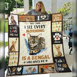 Bengal Cat Awesome E Quilt Derqto and Home Decor