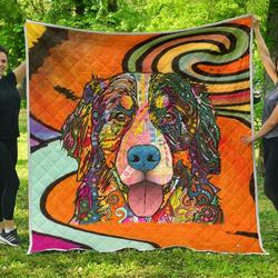 Bernese Mountain Premium Quilt - Dean Russo Art and Home Decor