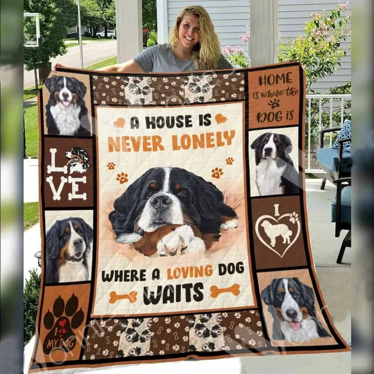 Bernese Moutain Dog Awesome E Quilt Derqhc and Home Decor