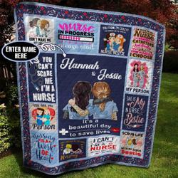 Bestie Nurse Personalized Quilt Blanket Bbb010604Nb and Home Decor