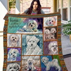 Bichon Frise 10 Tlq0015 Quilt  Quilt and Home Decor