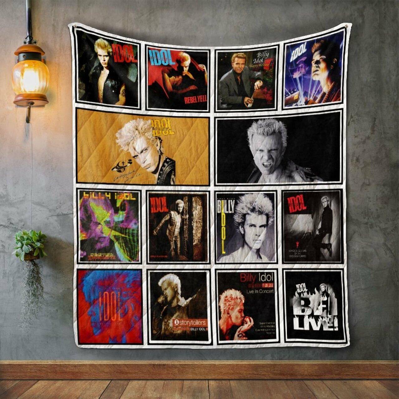 Billy Idol Album Covers Quilt Blanket and Home Decor