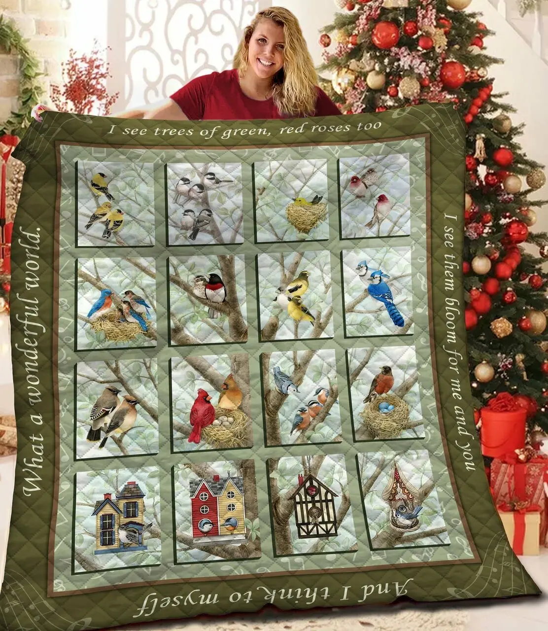 Bird Jfj Quilt Af and Home Decor
