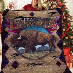 Bison Native American Jfj Quilt Dp and Home Decor