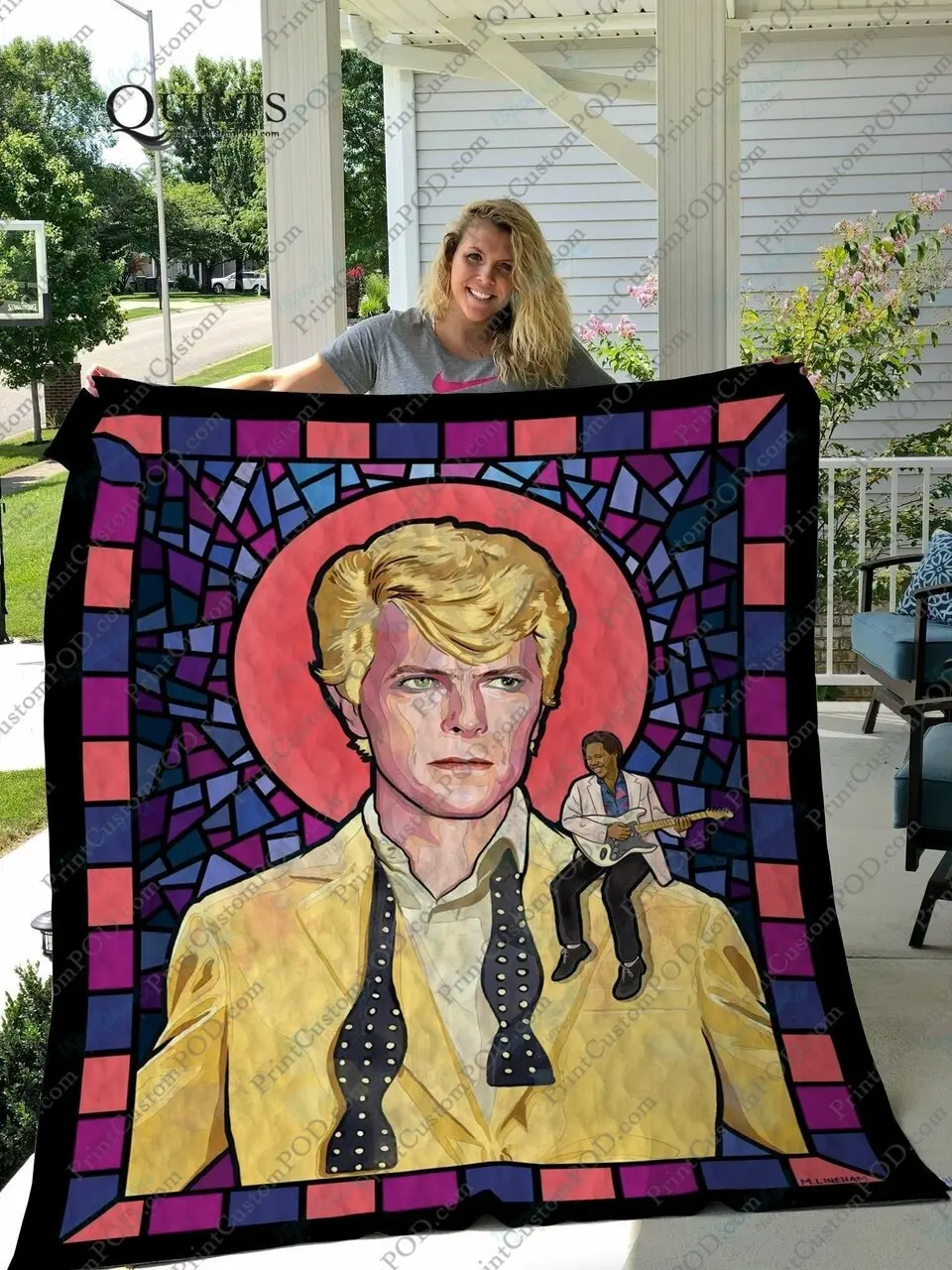 Bl David Bowie Saint Quilt Blanket and Home Decor