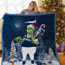 Bl Dc Grinch Santa Quilt Blanket and Home Decor