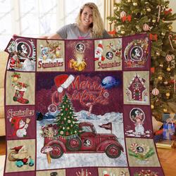 Bl Fss Christmas Truck Quilt Blanket and Home Decor