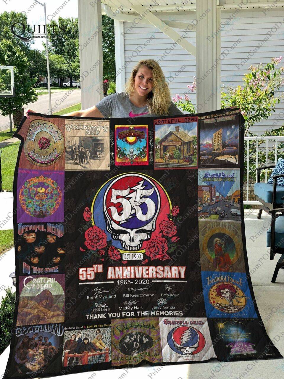 Bl Grateful Dead Quilt Blanket and Home Decor