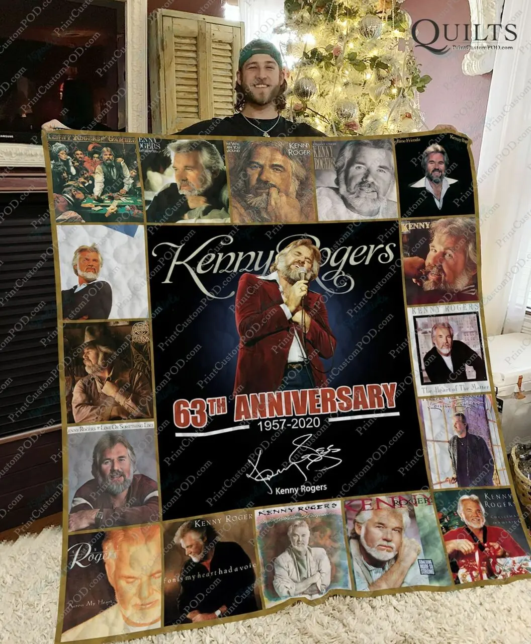 Bl Kenny Rogers Quilt Blanket and Home Decor