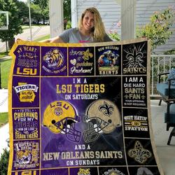 Bl Lsu Nos Quilt Blanket and Home Decor