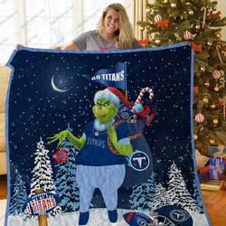 Bl Tt Grinch Santa Quilt Blanket and Home Decor