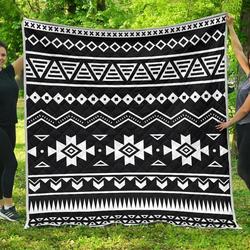 Black And White Aztec Cl17100054Mdq Quilt Blanket and Home Decor