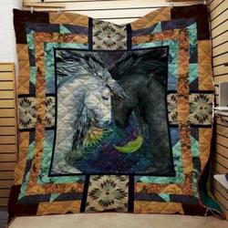 Black And White Horses Hur Quilt Bevrkr and Home Decor