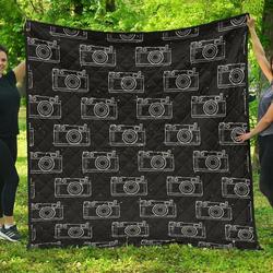 Black Camera Cl12100081Mdq Quilt Blanket and Home Decor