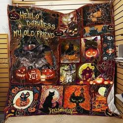 Black Cat Halloween Hur Quilt qb and Home Decor