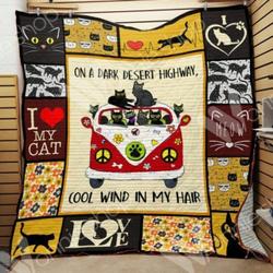 Black Cat Hippie Hur Quilt Cysikz and Home Decor