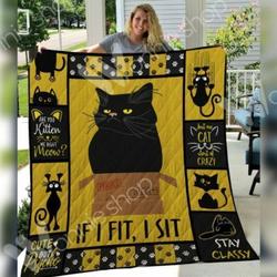 Black Cat Hur Quilt Cysiwk and Home Decor