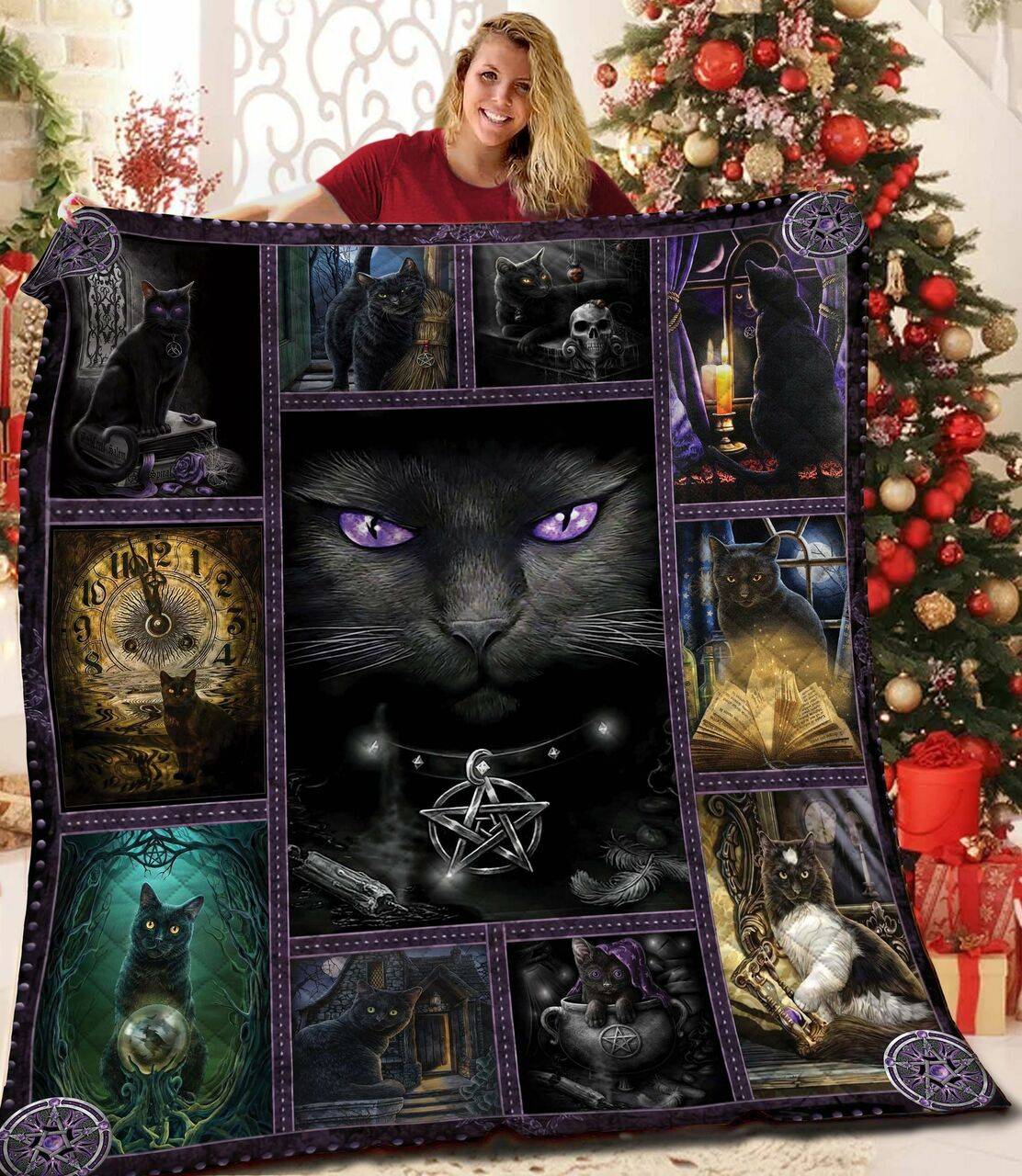 Black Cat Jfj Quilt Qu and Home Decor