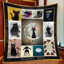 Black Cat Love You To The Moon And Back KL2409093CL Quilt Blanket and Home Decor