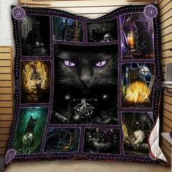 Black Cat Magic Cl18100079Mdq Quilt Blanket and Home Decor