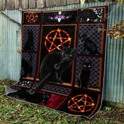 Black Cat Petagram Quilt Cd020  Quilt and Home Decor