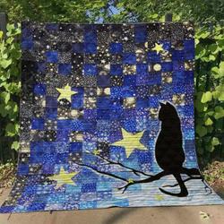 Black Cat Quilt Blanket Ver 3  Quilt and Home Decor