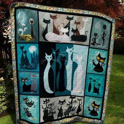 Black Cat Smoking Quilt Blanket  Quilt and Home Decor