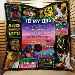 Black Father Quilt Blanket and Home Decor