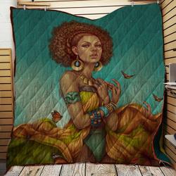 Black Girl African Beautiful Quilt Blanket Dhc150120528Td and Home Decor