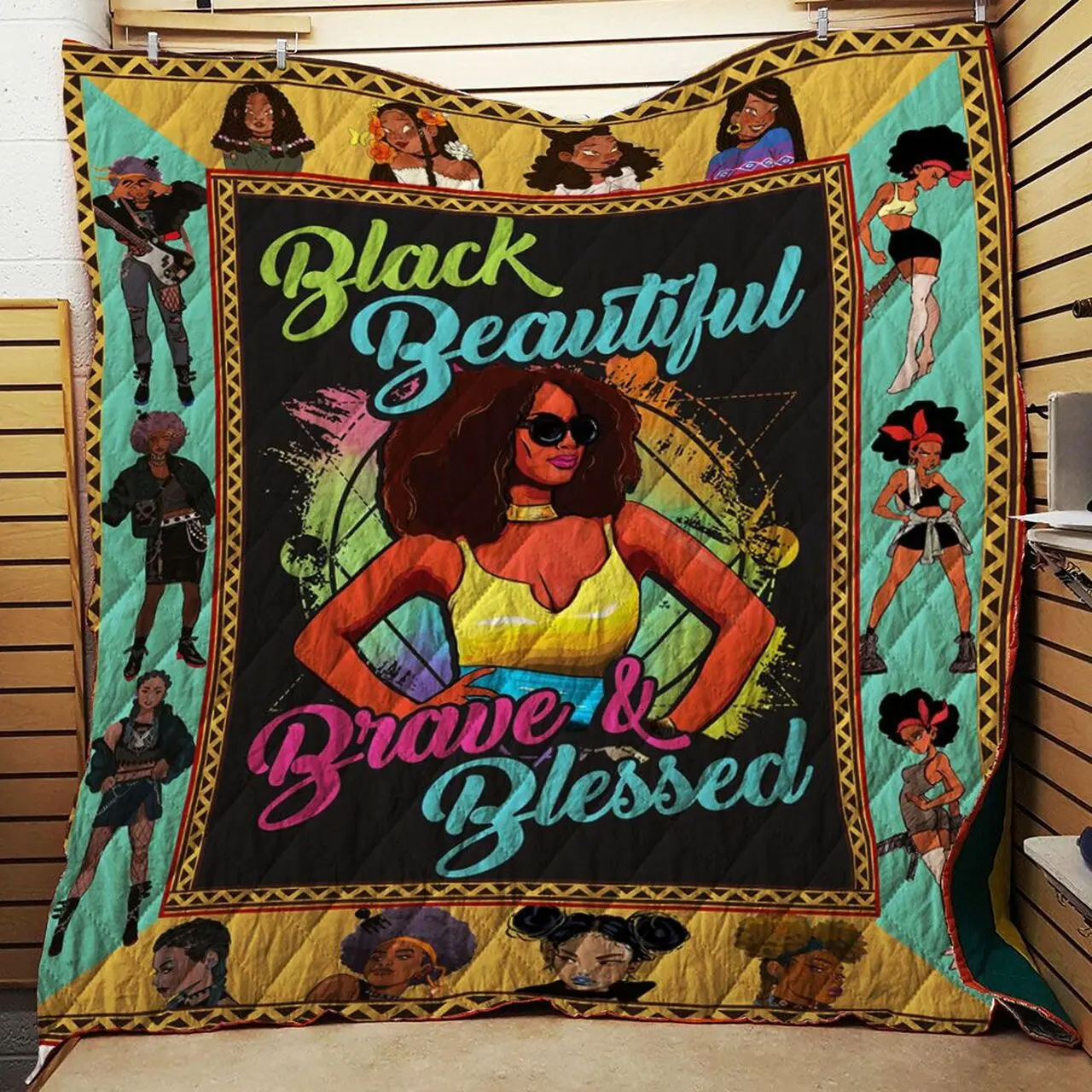 Black Girl Beautiful Brave And Blessed Quilt Quilt Blanket Dhc150120812Td and Home Decor