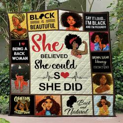 Black Girl Ng090701B Quilt Blanket and Home Decor