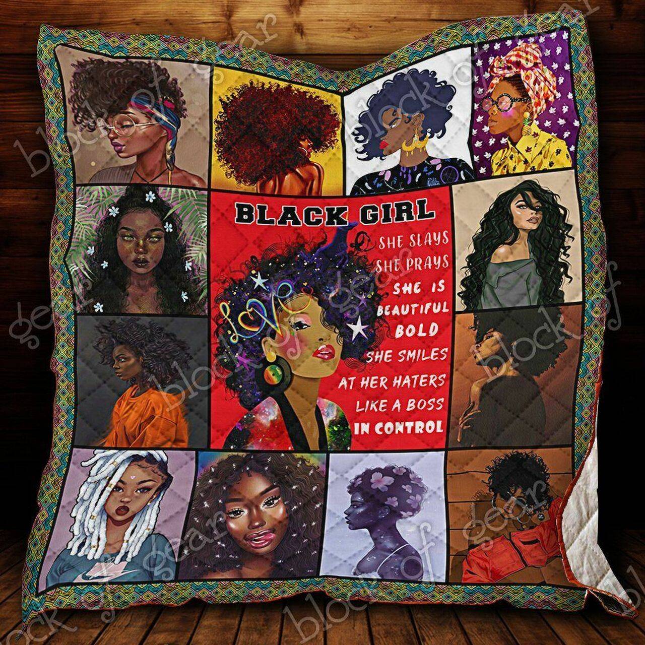 Black Girl The Queen Of Beauty Cld170702 Quilt Blanket and Home Decor