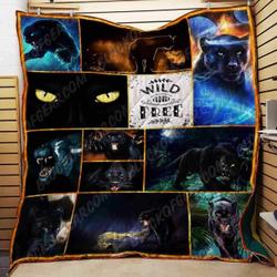 Black Jaguar Blanket Kc1807 Quilt and Home Decor