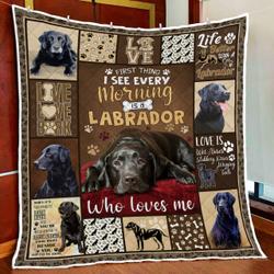 Black Labrador Retriever Quilt Blanket and Home Decor