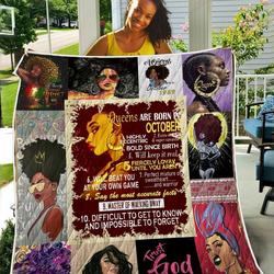 Black Queen Are Born In October TH2309147CL Quilt Blanket and Home Decor