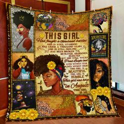 Black Queens Are Born In August Quilt Blanket and Home Decor