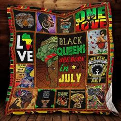 Black Queens Are Born In July Quilt Blanket Great Customized Blanket Gifts For Birthday Christmas Thanksgiving and Home Decor