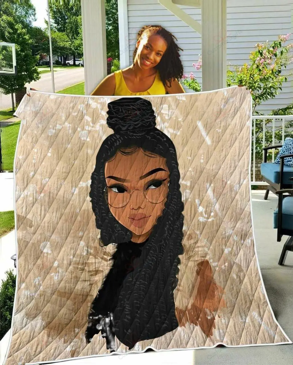 Black Women Art TH2309160CL Quilt Blanket and Home Decor