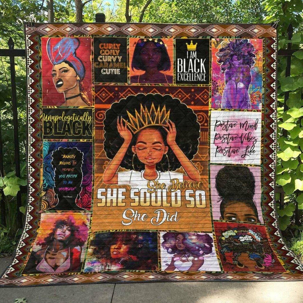 Black Women Li060804B Tbg Quilt Blanket and Home Decor