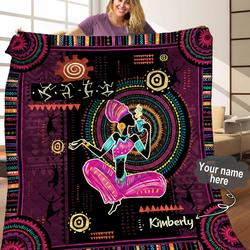 Black women Personalized Quilt Blanket C9B100603TA and Home Decor
