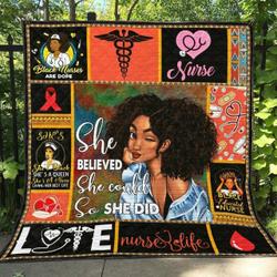 Black Women Qh260701C Tbg Quilt Blanket and Home Decor