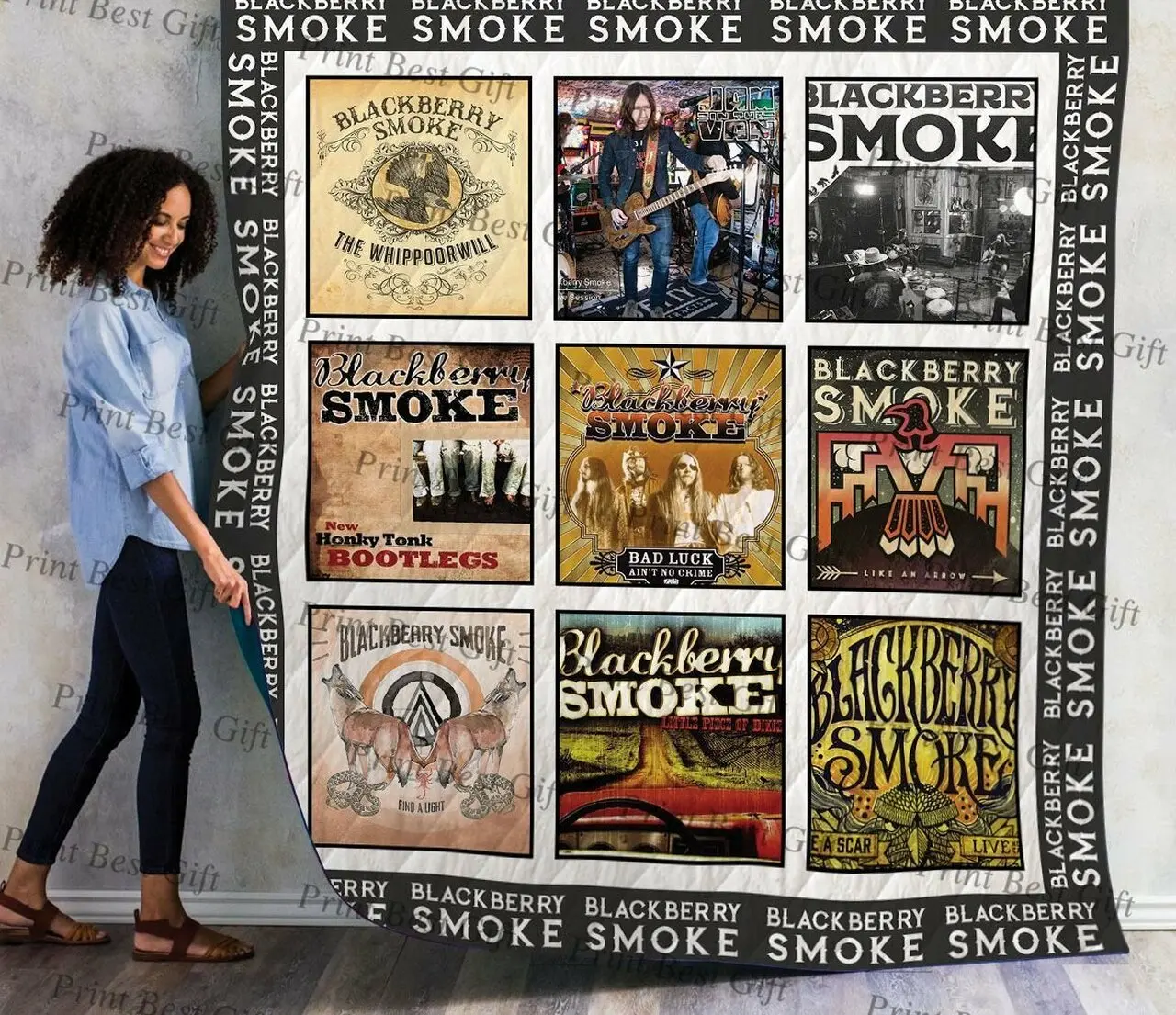 Blackberry Smoke Albums Cover Poster Quilt Blanket and Home Decor