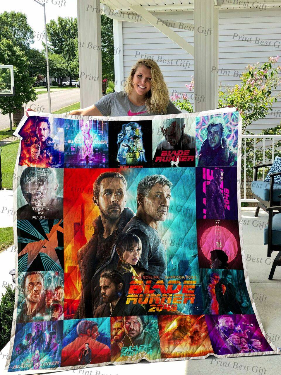 Blade Runner Poster Quilt Blanket and Home Decor