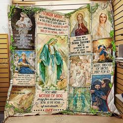 Blessed Virgin Mary Our Lady Ah Quilt Derqyq and Home Decor
