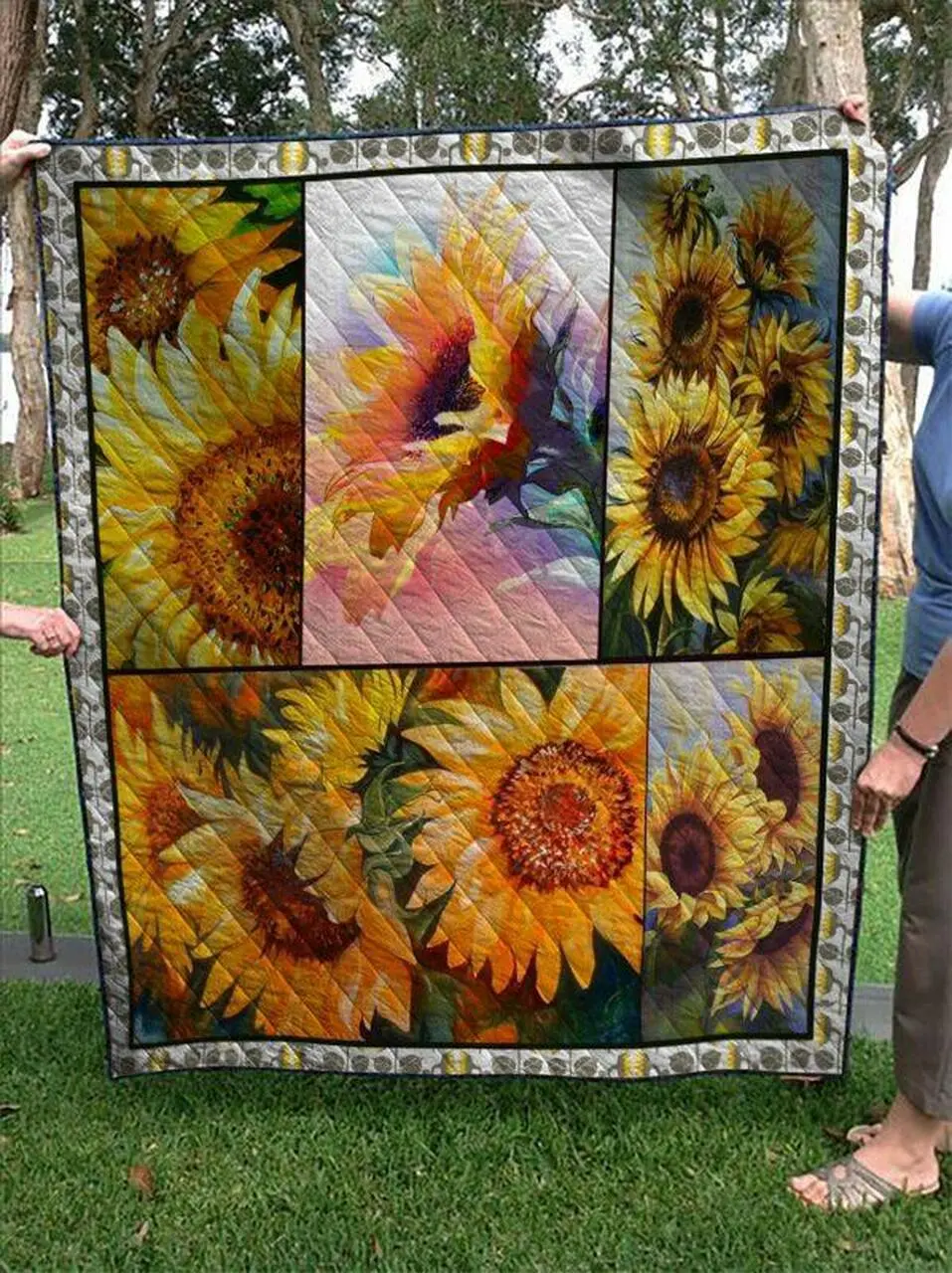 Blooming Sunflower Quilt Blanket Quilt and Home Decor