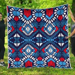 Blue And Red Aztec Cl17100104Mdq Quilt Blanket and Home Decor