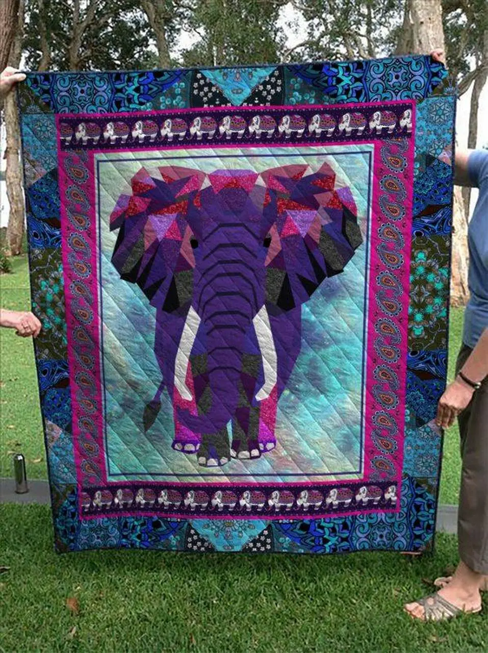 Blue Elephant Quilt Blanket Quilt and Home Decor