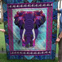 Blue Elephant Quilt Blanket  Quilt and Home Decor