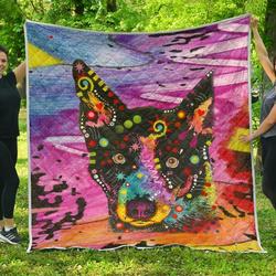 Blue Heeler Premium Quilt - Dean Russo Art and Home Decor