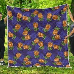 Blue Leaf Pineapple Hur Quilt Bevrht and Home Decor